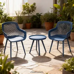 Rio Injected Plastic Bistro Set (Blue, 59 x 59 x 86 cm, 3 Pc.)