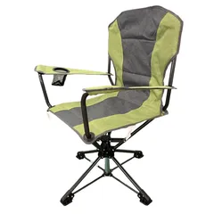 Goleader Foldable Swivel Camping Chair (Grey, 53 x 84 x 97 cm)