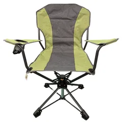 Goleader Foldable Swivel Camping Chair (Grey, 53 x 84 x 97 cm)