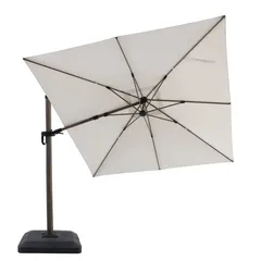 3M Hanging Aluminum Umbrella W/Plastic Base (3.8 x 3.2 x 2.65 m)