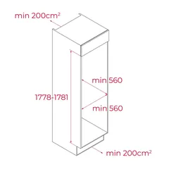 Teka No Frost Built-In Refrigerator, RSL 73380 ME (281 L)