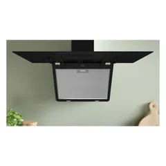 Bosch Series 4 Wall-Mounted Inclined Chimney Hood, DWK96PJ60M (Black, 41.4 x 89.6 x 40 cm)