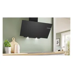 Bosch Series 4 Wall-Mounted Inclined Chimney Hood, DWK96PJ60M (Black, 41.4 x 89.6 x 40 cm)