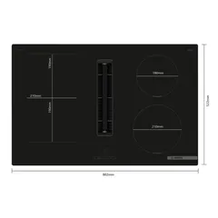Bosch Series 4 Built-In 4-Zone Induction Hob W/Integrated Ventilation System, PVS811B16E (52.2 x 80.2 x 22.3 cm)