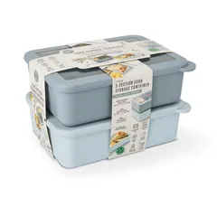 Core Kitchen 3-Compartments Food Container W/Quick Seal Lid Pack (2 Pc.)