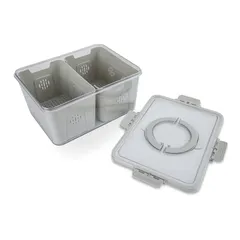 Core Kitchen 3-Compartments Draining Container (Moonstone)
