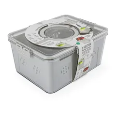 Core Kitchen 3-Compartments Draining Container (Moonstone)