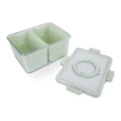 Core Kitchen 3-Compartments Draining Container (Etched Glass)