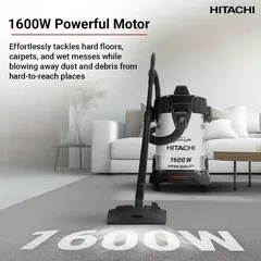 Hitachi 3-in-One Sand Blower Wet & Dry Drum Vacuum, CV975PWBKGAE (25 L, 1600 W)