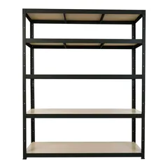 GoodHome Metal Storage Shelf (179 x 120 x 40 cm, Black)