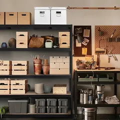 GoodHome Metal Storage Shelf (179 x 120 x 40 cm, Black)