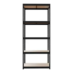 GoodHome Metal Storage Shelf (179 x 75 x 35 cm, Black)