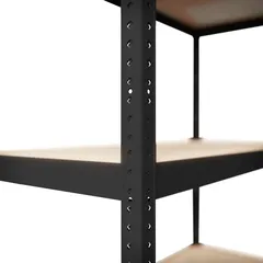 GoodHome Metal Storage Shelf (179 x 75 x 35 cm, Black)