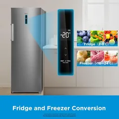 Midea Freestanding Upright Freezer, MDRU333FEE46 (330 L, Silver)