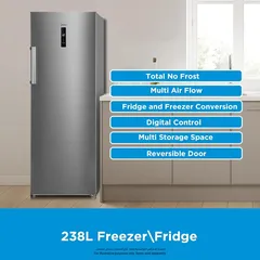 Midea Freestanding Upright Freezer, MDRU333FEE46 (330 L, Silver)