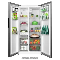ثلاجة ميديا ببابين متجاورين MDRS710FIE46AED (فضي، 710 لتر)