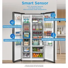 Midea Freestanding Side by Side Refrigerator, MDRS791MIE46AE (791 L, Silver)