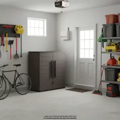 Cosmoplast Short Height Vertical Storage Cabinet (81 x 47 x 90, Brown)