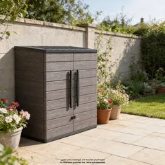 Cosmoplast Short Height Vertical Storage Cabinet (81 x 47 x 90, Brown)