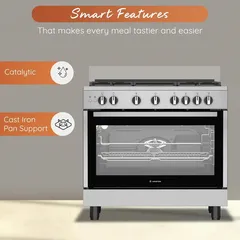 Ariston 5-Burner Freestanding Gas Cooker W/Oven, ARR9GGF22125XME (90 x 60 x 90 cm)