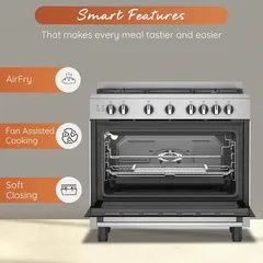 Ariston 5-Burner Freestanding Gas Cooker W/Oven, ARR9GGF23129 XME (90 x 60 x 90 cm)