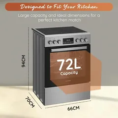 Ariston 4-Zone Freestanding Electric Ceramic Cooker W/Oven, ARR6EV520205XME (60 x 60 x 85 cm)