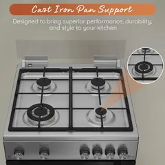 Ariston 4-Burner Freestanding Gas Cooker W/Oven, ARR6GGG23125XME (60 x 60 x 85 cm)