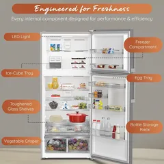 Ariston Freestanding Top Mount Refrigerator, ART78F6593XME (Inox, 557 L)