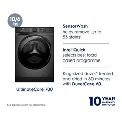 Electrolux Ultimate Care 700 Freestanding Washer Dryer, EWW1043R7SC (10 Kg Wash, 7 K Dry, 1400 rpm)