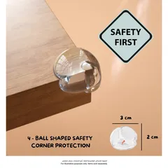 Nurtur Clear PVC Baby Safety Corner Guards Set (3.3 x 3.3 x 3 cm, 4 Pc.)