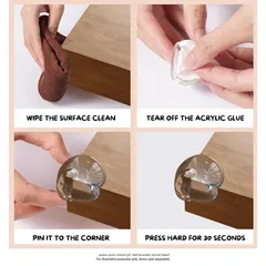 Nurtur Clear PVC Baby Safety Corner Guards Set (3.3 x 3.3 x 3 cm, 4 Pc.)