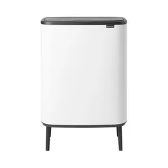 Brabantia Stainless Steel Bo Touch Bin Hi (31.2 x 54.5 x 81.5 cm, 60 L, White)