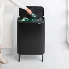 Brabantia Stainless Steel Bo Touch Bin Hi (31.2 x 54.5 x 81.5 cm, 60 L, Matt Black)