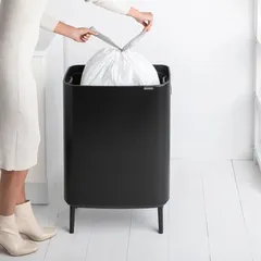 Brabantia Stainless Steel Bo Touch Bin Hi (31.2 x 54.5 x 81.5 cm, 60 L, Matt Black)