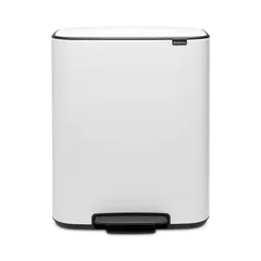 Brabantia Stainless Steel Bo Pedal Bin (36.3 x 54.1 x 65.2 cm, 60 L, White)
