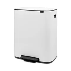 Brabantia Stainless Steel Bo Pedal Bin (36.3 x 54.1 x 65.2 cm, 60 L, White)