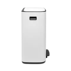 Brabantia Stainless Steel Bo Pedal Bin (36.3 x 54.1 x 65.2 cm, 60 L, White)