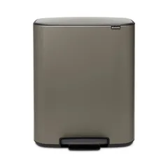 Brabantia Stainless Steel Bo Pedal Bin (36.3 x 54.1 x 65.2 cm, 60 L, Platinum)