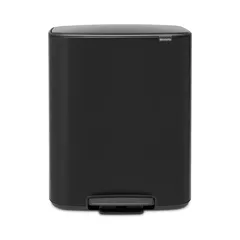 Brabantia Stainless Steel Bo Pedal Bin (36.3 x 54.1 x 65.2 cm, 60 L, Matt Black)