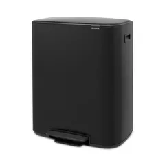 Brabantia Stainless Steel Bo Pedal Bin (36.3 x 54.1 x 65.2 cm, 60 L, Matt Black)