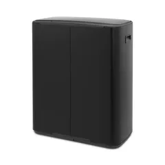 Brabantia Stainless Steel Bo Pedal Bin (36.3 x 54.1 x 65.2 cm, 60 L, Matt Black)