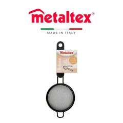 Metaltex Aluminium Non-Stick Kitchen Strainer (7 cm, Black)