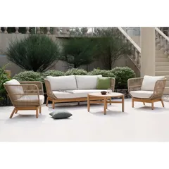 Agesta 4-Seater Acacia Wood Outdoor Sofa Set (185 x 81 x 70 cm)