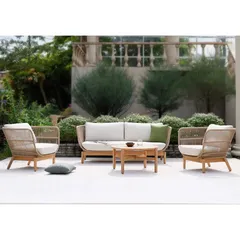 Agesta 4-Seater Acacia Wood Outdoor Sofa Set (185 x 81 x 70 cm)