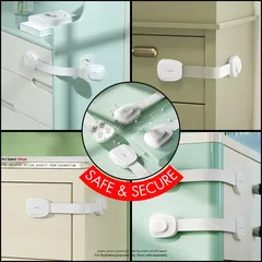 Nurtur Long Mlti-Purpose Child Safety Locks Set (20.8 x 3.7 x 1.5 cm, 2 Pc.)