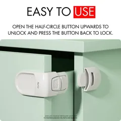 Nurtur Hidden ABS Child Safety Drawer Lock (7.5 x 7.5 x 4 cm)