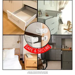 Nurtur Hidden ABS Child Safety Drawer Lock (7.5 x 7.5 x 4 cm)