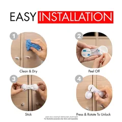 Nurtur ABS Child Safety Cabinet Lock (3.5 x 9.7 x 1.8 cm)
