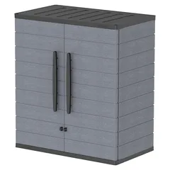 Cosmoplast Short Height Vertical Storage Cabinet (81 x 47 x 90, Grey)