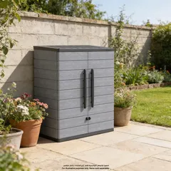 Cosmoplast Short Height Vertical Storage Cabinet (81 x 47 x 90, Grey)